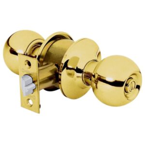 Inicio 18 Cerradura Pomo Puerta Segura Dorada Poli (130561)