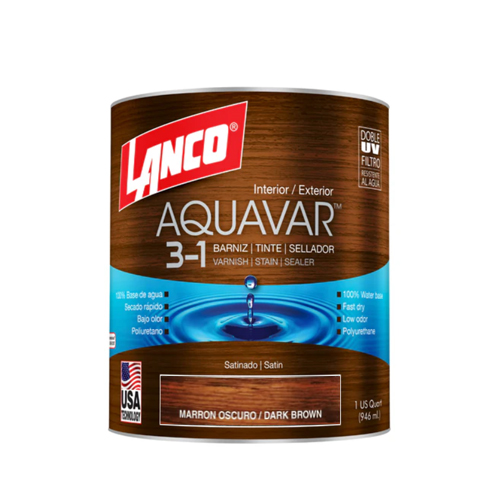 BARNIZ AQUAVAR MARRON LITRO