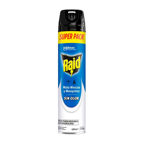 Insecticida Raid Mata Moscas/Zanc. 420Cc